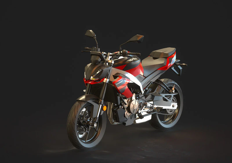 Base model Aprilia Tuono 457 2025 3D Model .c4d .max .obj .3ds .fbx .stl .blend 