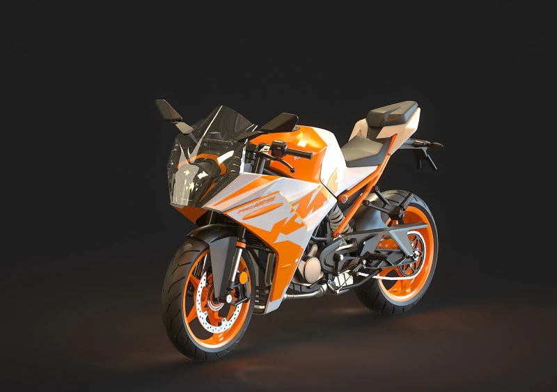 Base model KTM CR 125 2023 3D Model .c4d .max .obj .3ds .fbx .stl .blend