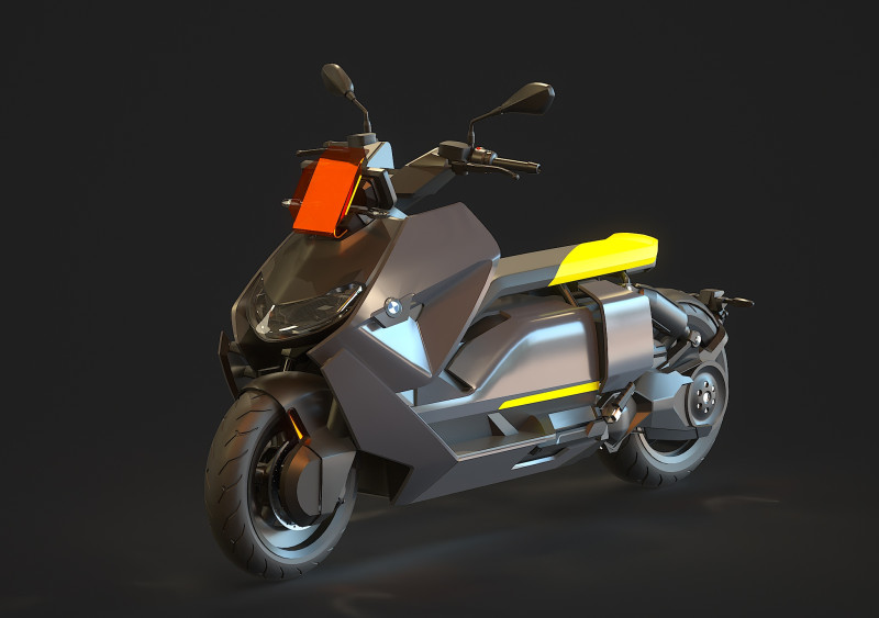 Base model BMW CE 04 2023 3D Model .c4d .max .obj .3ds .fbx .stl .blend