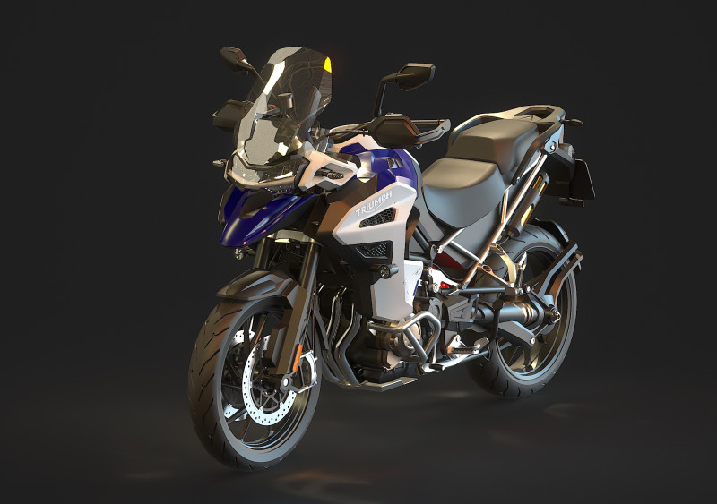 Base model for Triumph Tiger 1200 GT 2022 3D 模型 .c4d .max .obj .3ds .fbx .stl .blend