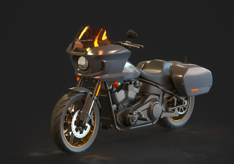Base model Harley Davidson Low Rider ST 2023 3D Модель .c4d .max .obj .3ds .fbx .stl .blend 