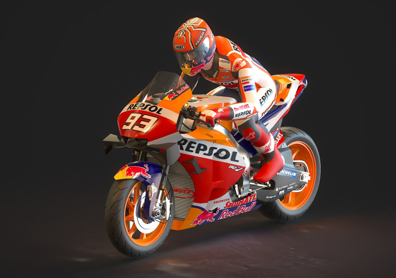 Base model Honda HRC Motogp 2021 3D मॉडल .c4d .max .obj .3ds .fbx .stl .blend 