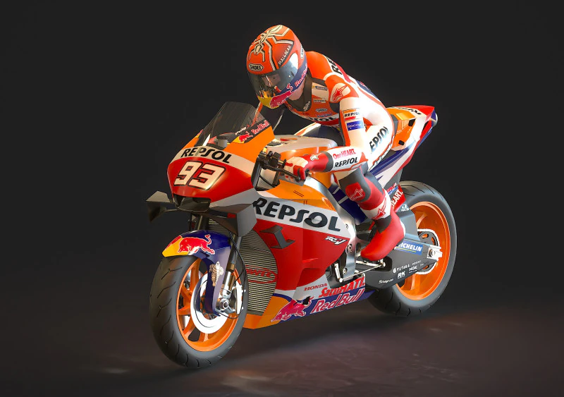 Base model Honda HRC Motogp 2021 3D Model .c4d .max .obj .3ds .fbx .stl .blend 