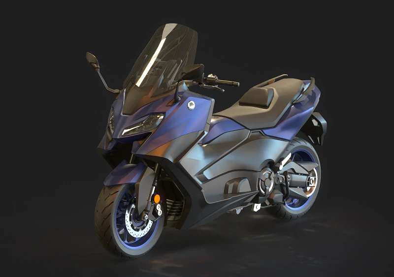 Base model Yamaha Tmax 2022 3D Model .c4d .max .obj .3ds .fbx .stl .blend 
