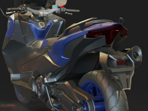 Base model Yamaha Tmax 2022 3D Модель