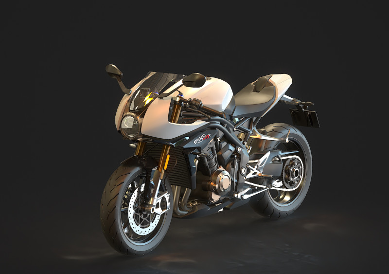Base model for Triumph Speed Triple 1200RR 2022 3Dモデル .c4d .max .obj .3ds .fbx .stl .blend 