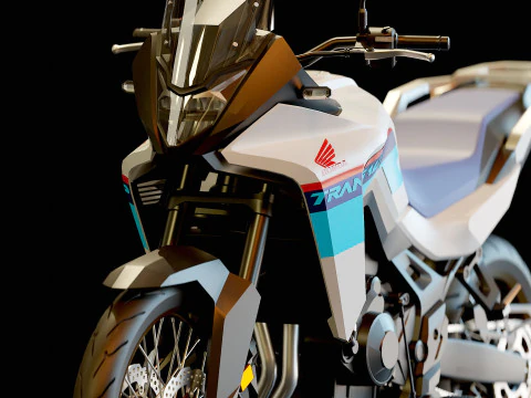 Base model Honda Transalp 750 2023 3D Model