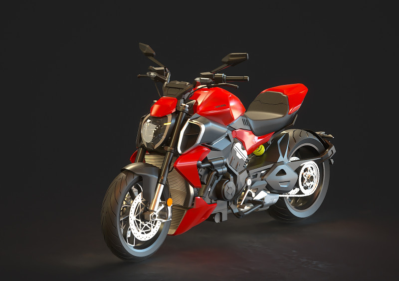 Base model Ducati Diavel V4 2023 3D 模型 .c4d .max .obj .3ds .fbx .stl .blend