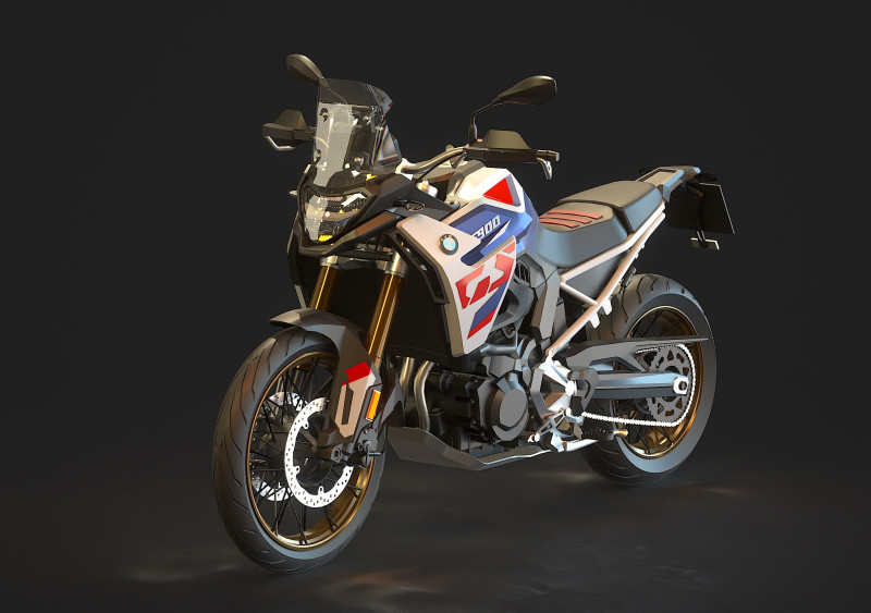 Base model BMW F900 GS 2024 Modello 3D .c4d .max .obj .3ds .fbx .stl .blend 