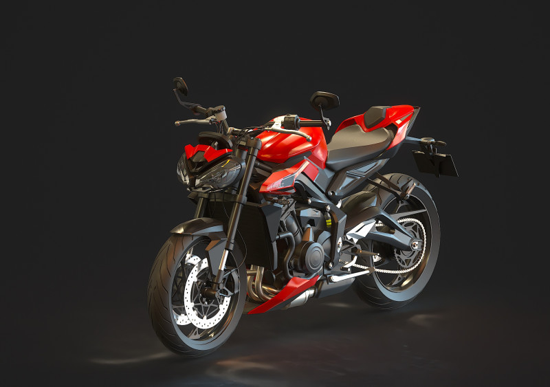 Base model for Triumph Street Triple 765 2024 Modelo 3D .c4d .max .obj .3ds .fbx .stl .blend 