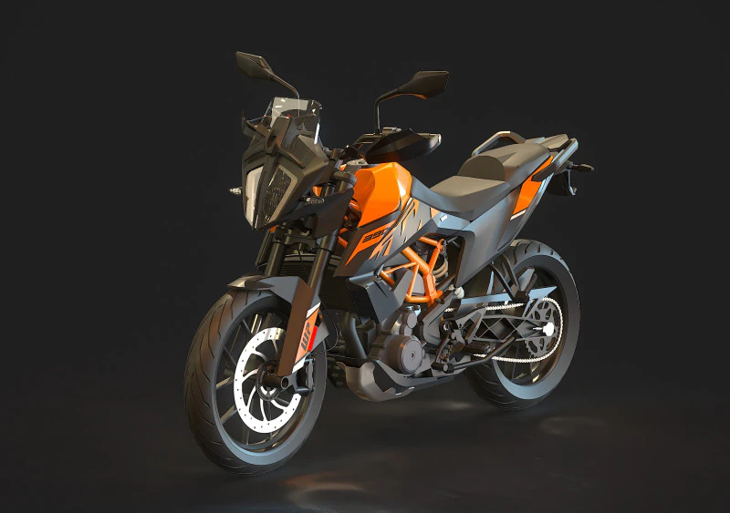Base model KTM 390 ADV 2023 3D Model .c4d .max .obj .3ds .fbx .stl .blend 