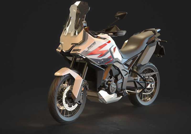Base model Zontes 703F 2025 3D Model .c4d .max .obj .3ds .fbx .stl .blend