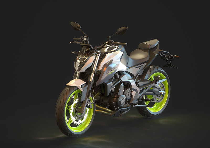 Base model CF Moto 650 NK 2023 3D Model .c4d .max .obj .3ds .fbx .stl .blend