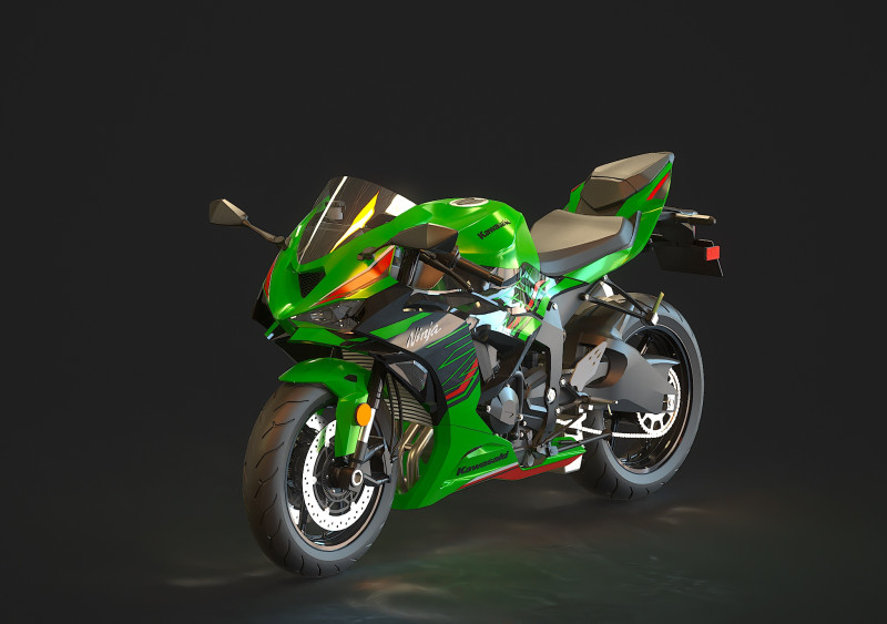 Base model Kawasaki ZX 6R 2024 3D Model .c4d .max .obj .3ds .fbx .stl .blend