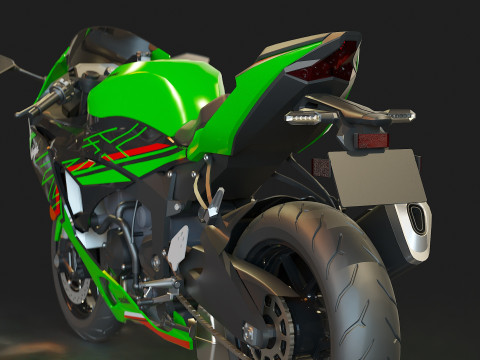 Base model Kawasaki ZX 6R 2024 3D Model