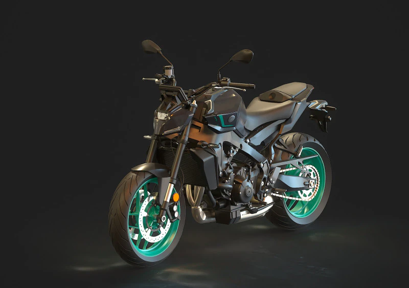 Base model Yamaha MT 09 2024 3D Model .c4d .max .obj .3ds .fbx .stl .blend