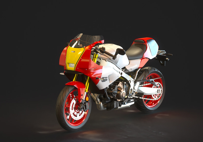 Base model Yamaha XSR 900 GP 2024 3D मॉडल .c4d .max .obj .3ds .fbx .stl .blend 