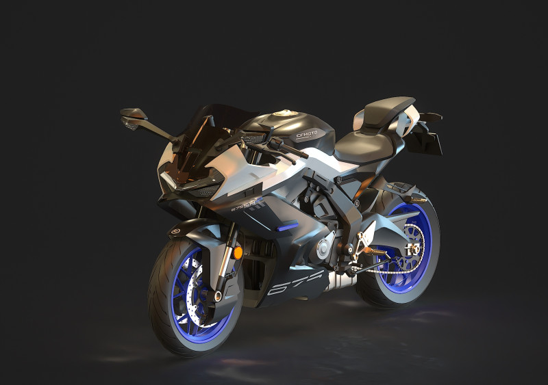 Base model CF Moto 675 SR R 2025 Modello 3D .c4d .max .obj .3ds .fbx .stl .blend 