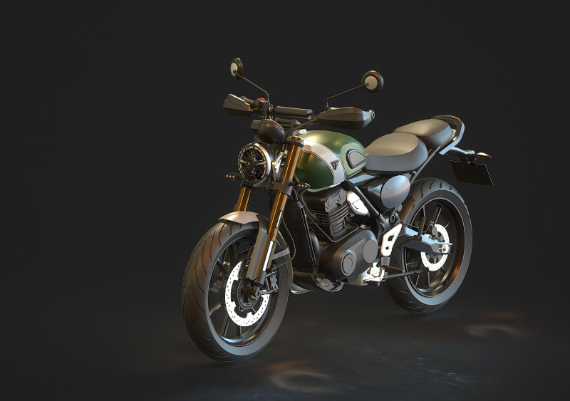 Podstawowy model Triumph Scrambler 400 X 2024 Model 3D .c4d .max .obj .3ds .fbx .stl .blend