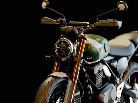 Podstawowy model Triumph Scrambler 400 X 2024 Model 3D