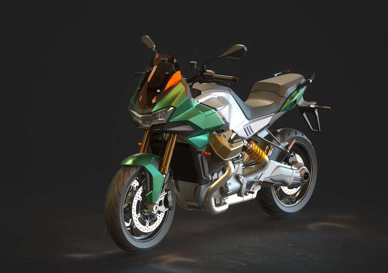 Modello base Moto Guzzi V100 2023 Modello 3D .c4d .max .obj .3ds .fbx .stl .blend 