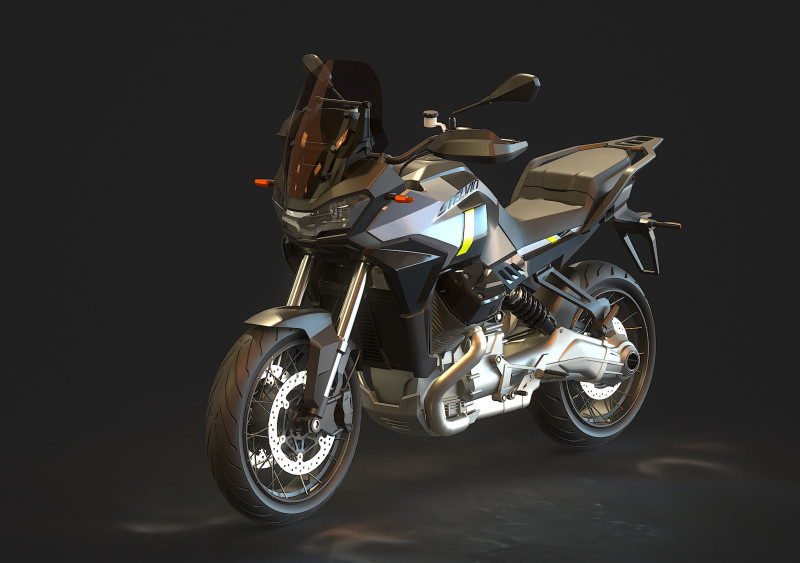 Modelo básico Moto Guzzi Stelvio 2024 Modelo 3D .c4d .max .obj .3ds .fbx .stl .blend 