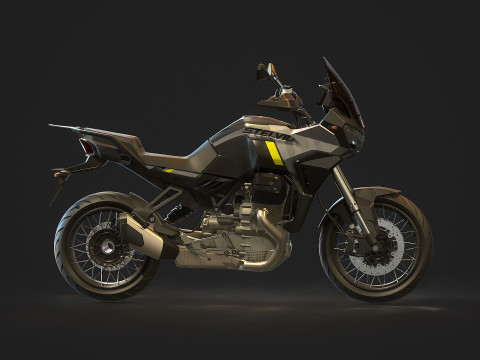 Modelo básico Moto Guzzi Stelvio 2024 Modelo 3D