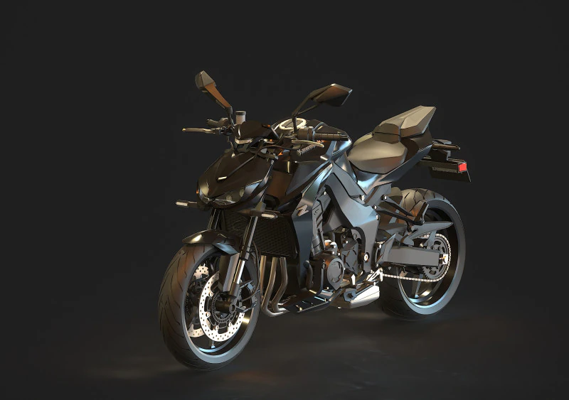 Base model Kawasaki Z 1100 2026 3D Model .c4d .max .obj .3ds .fbx .stl .blend 