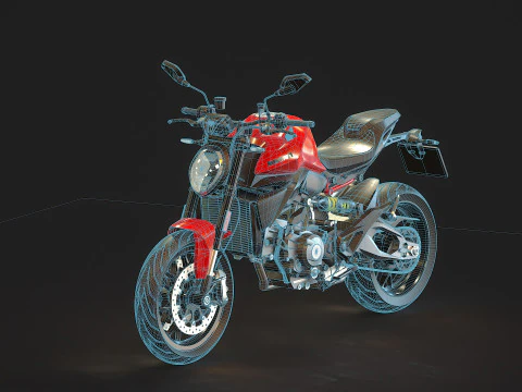 Base model Ducati Monster 890 2026 3D Model