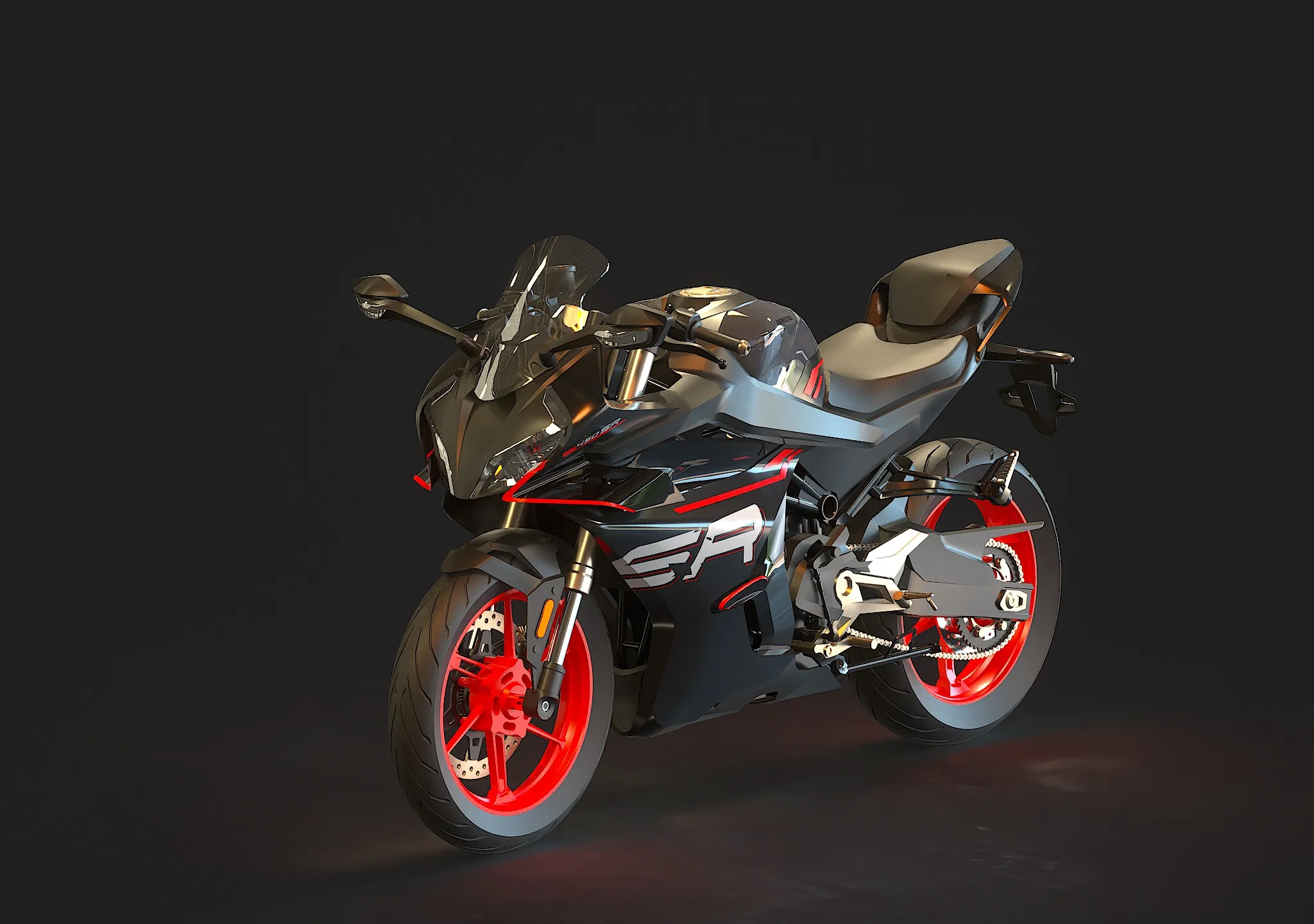 Base model CF Moto 450 SRS 2025 3D Model .c4d .max .obj .3ds .fbx .stl .blend 