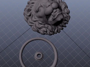 kenop pintu singa Model Cetak 3D