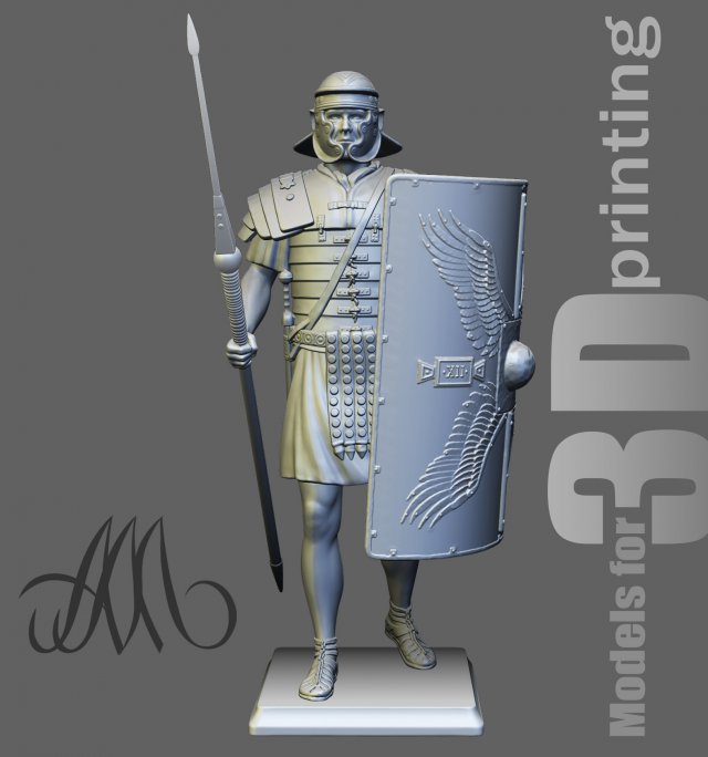 roman legionary 3D Baskı Modeli .c4d .max .obj .3ds .fbx .stl .blend 