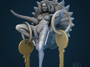 CAVEWOMAN KEY HOLDER PRE-SUPPORTED Modello di stampa 3D