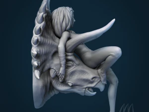 CAVEWOMAN KEY HOLDER PRE-SUPPORTED 3D Print Model