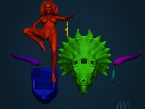 CAVEWOMAN KEY HOLDER PRE-SUPPORTED Modello di stampa 3D