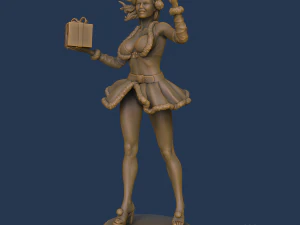 SANTA GIRL PRE-SUPPORTED 3D Print Model