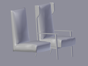 corduroy armchair Model 3D