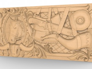 wooden carved board for backgammon hunter 1 3D Druckmodell