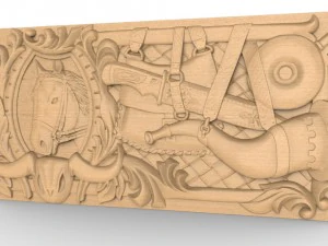 wooden carved board for backgammon hunter 1 3D Print Model