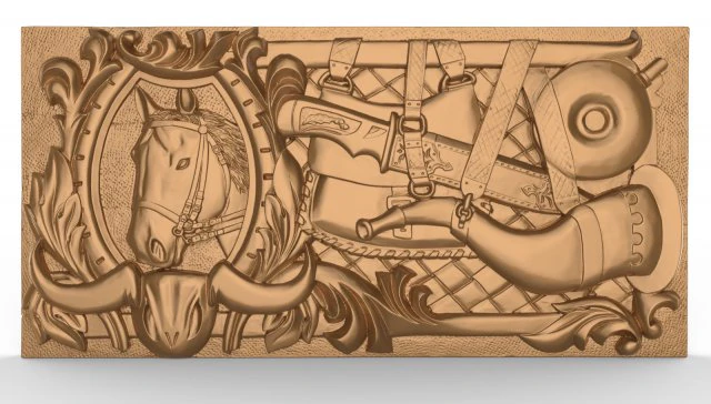 wooden carved board for backgammon hunter 1 3D Print Model .c4d .max .obj .3ds .fbx .stl .blend