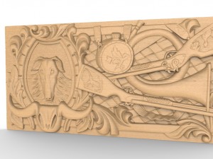 wooden carved board for backgammon hunter 2 3D Принт Модель