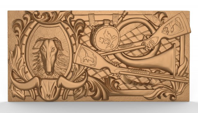 wooden carved board for backgammon hunter 2 3D Принт Модель .c4d .max .obj .3ds .fbx .stl .blend 