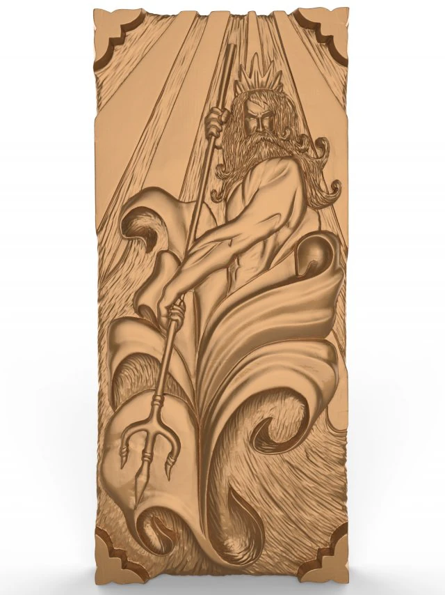 wooden carved board for backgammon the gods of seas poseidon 3D Print Model .c4d .max .obj .3ds .fbx .stl .blend 