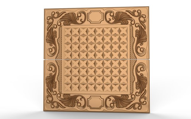 wooden carved chessboard 002 3D-Modell .c4d .max .obj .3ds .fbx .stl .blend 
