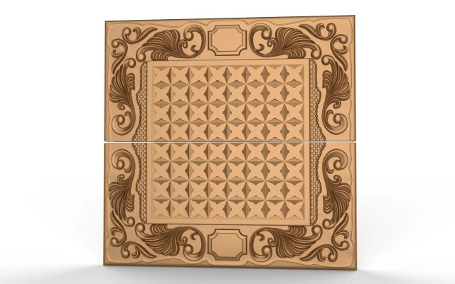 wooden carved chessboard 002 3D Model .c4d .max .obj .3ds .fbx .stl .blend 