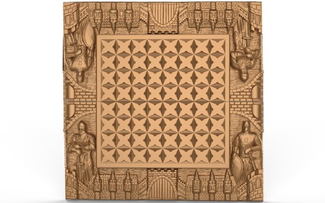 wooden carved chessboard 003 Model 3D .c4d .max .obj .3ds .fbx .stl .blend 