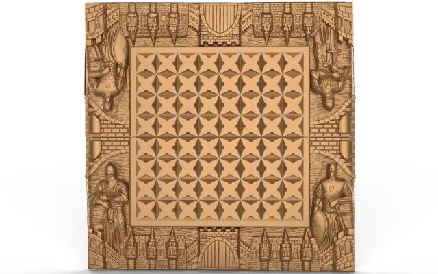 wooden carved chessboard 003 3D Model .c4d .max .obj .3ds .fbx .stl .blend 