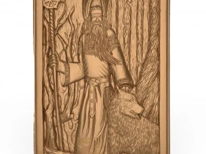 wooden carved board for backgammon the old gods of the russia veles 1 3D Print Model