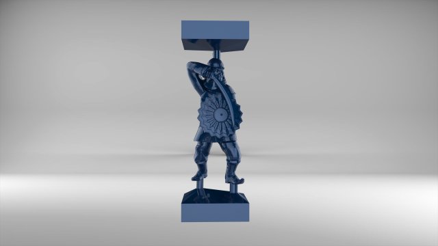 the chess pawn 7 of tatar-mongols set 09001 3D Модель .c4d .max .obj .3ds .fbx .stl .blend 