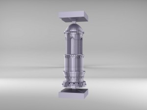 the chess rook of tatar-mongols set 09001 3D Model